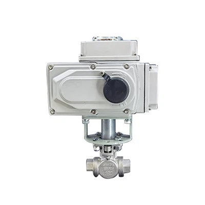 1/2 colio trijų krypčių motorizuotas srieginis rutulinis vožtuvas